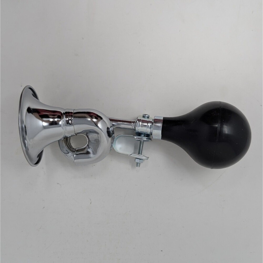 Huvo Tuba Style Silver Bicycle Horn Loud Handlebar Clamp Bike Scooter Clown New